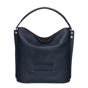 Longchamp Navy Leather Bucket Shoulder Bag